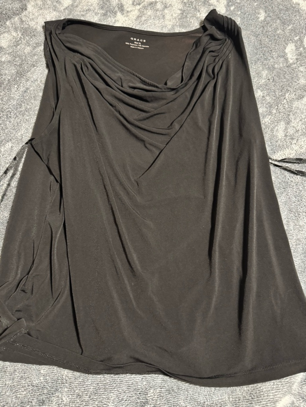 Grace Black Cowl Neck Sleeveless Top